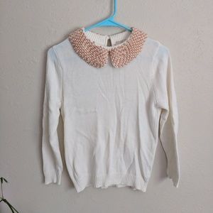 Forever 21 beaded peter pan collar sweater